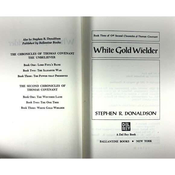 White Gold Wielder Book 3 by Stephen R. Donaldson Vintage 1983 Del Rey Hardback - Picture 5 of 9